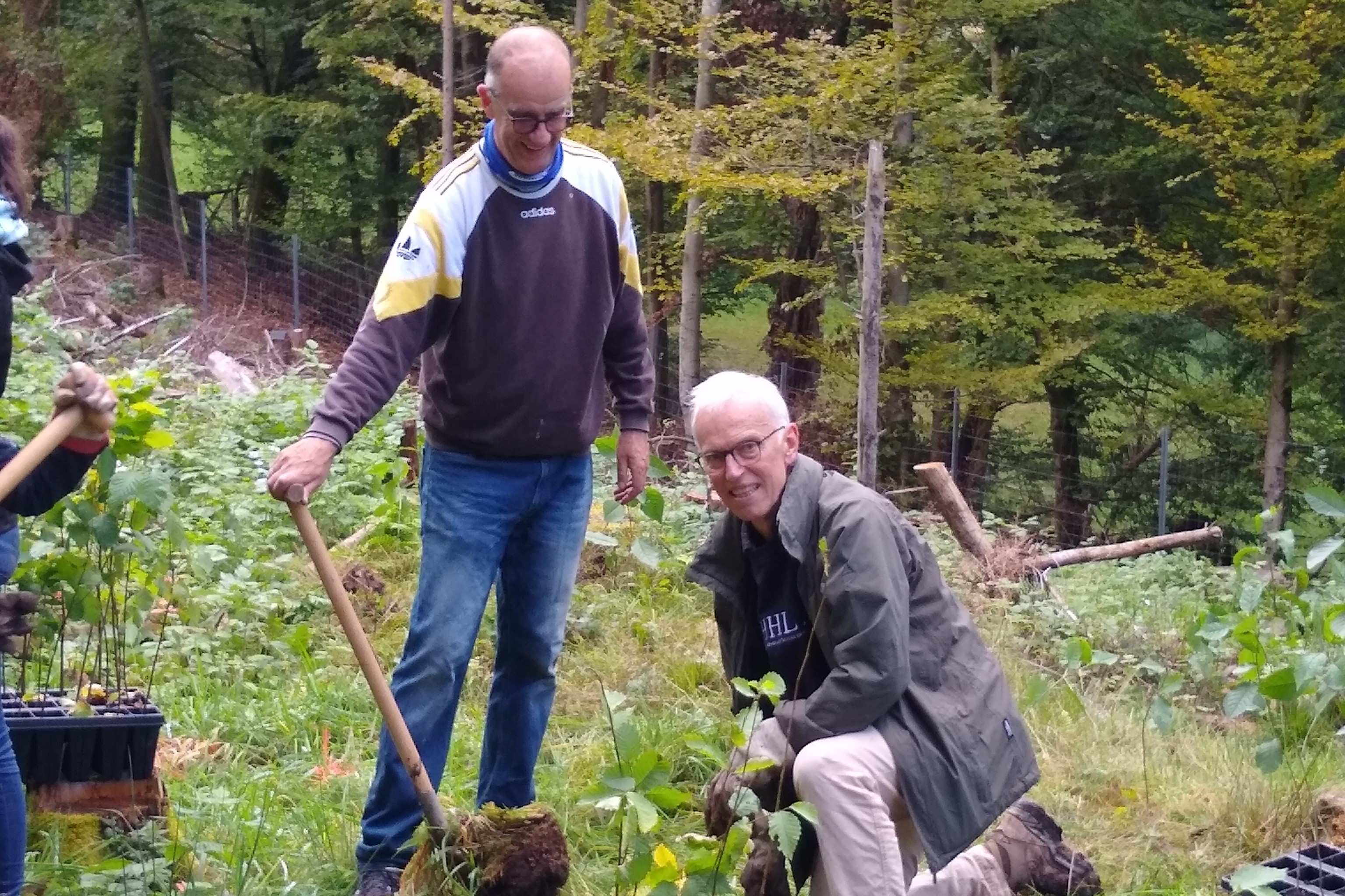 Ingo und Michael beim Pflanzen